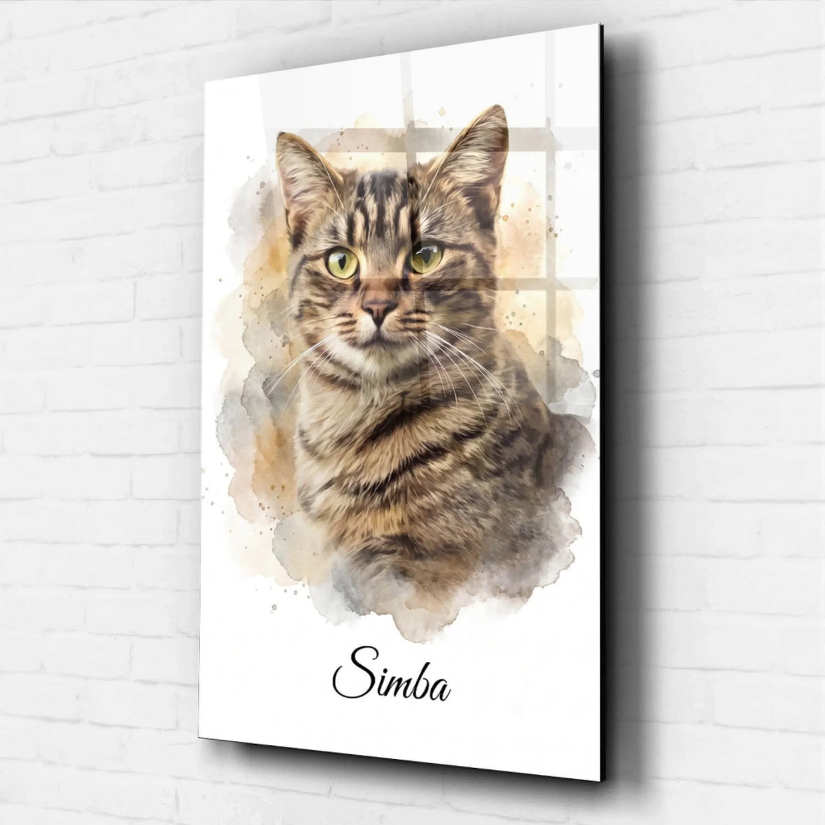 Katzenportrait im Aquarell-Stil - Acrylglas
