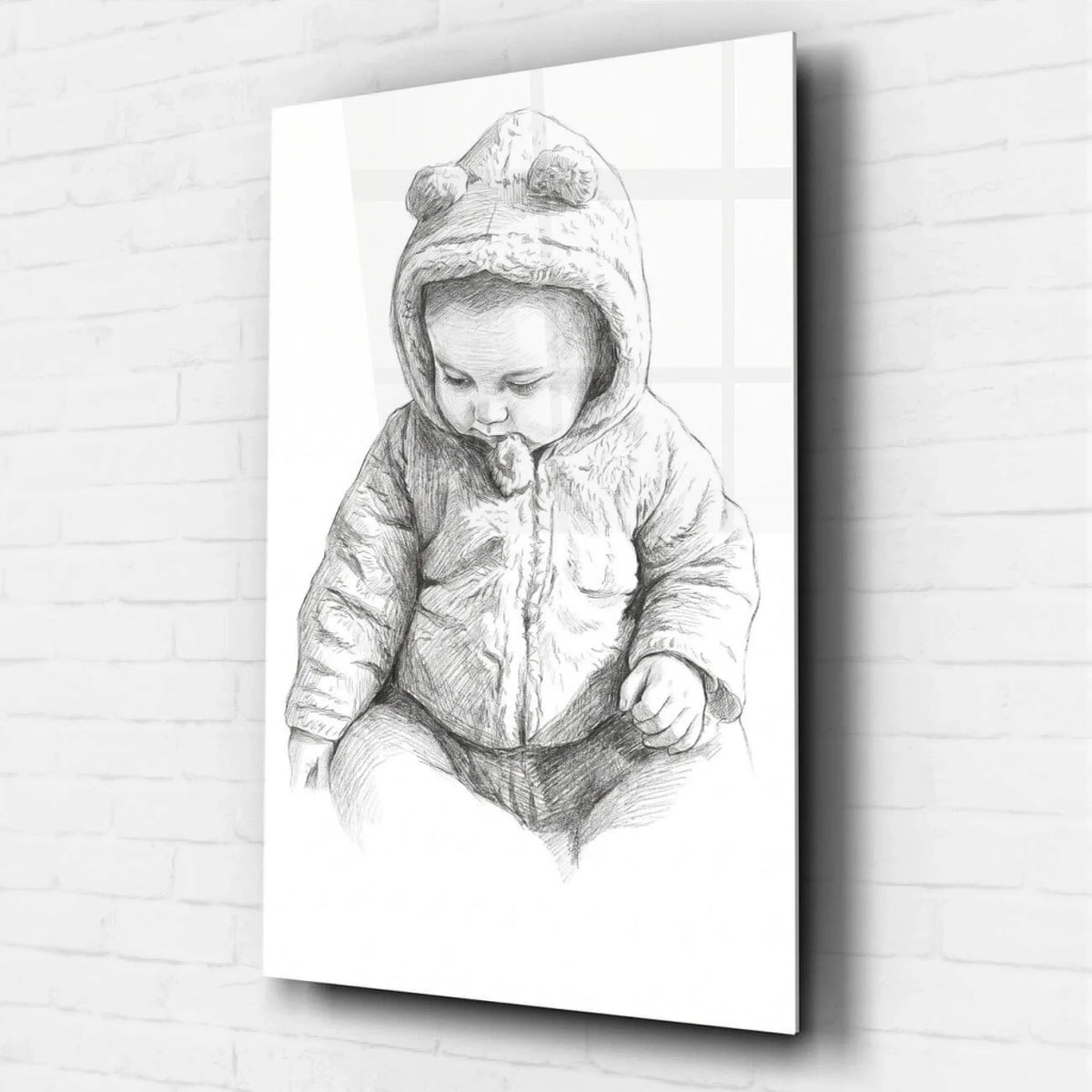 Baby Portrait in Pencil Style from your photo - acrylic glass
