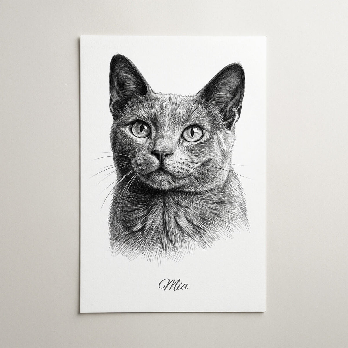 Cat Portrait in Pencil Style from your photo - poster