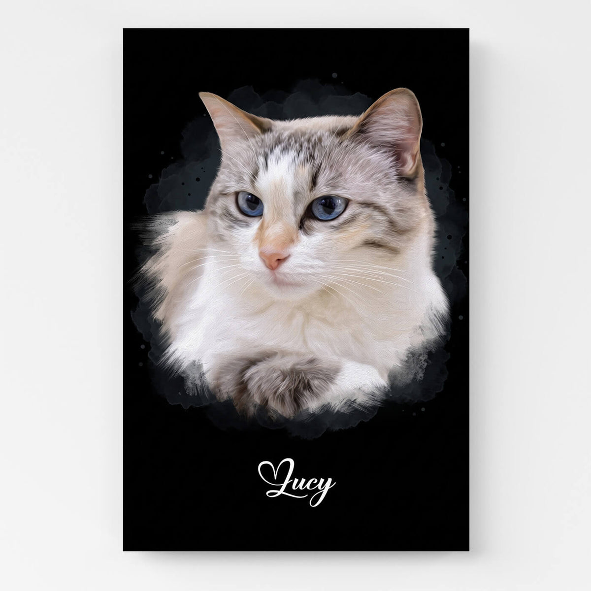 Cat Portrait in Watercolour Style - Black from your photo - canvas
