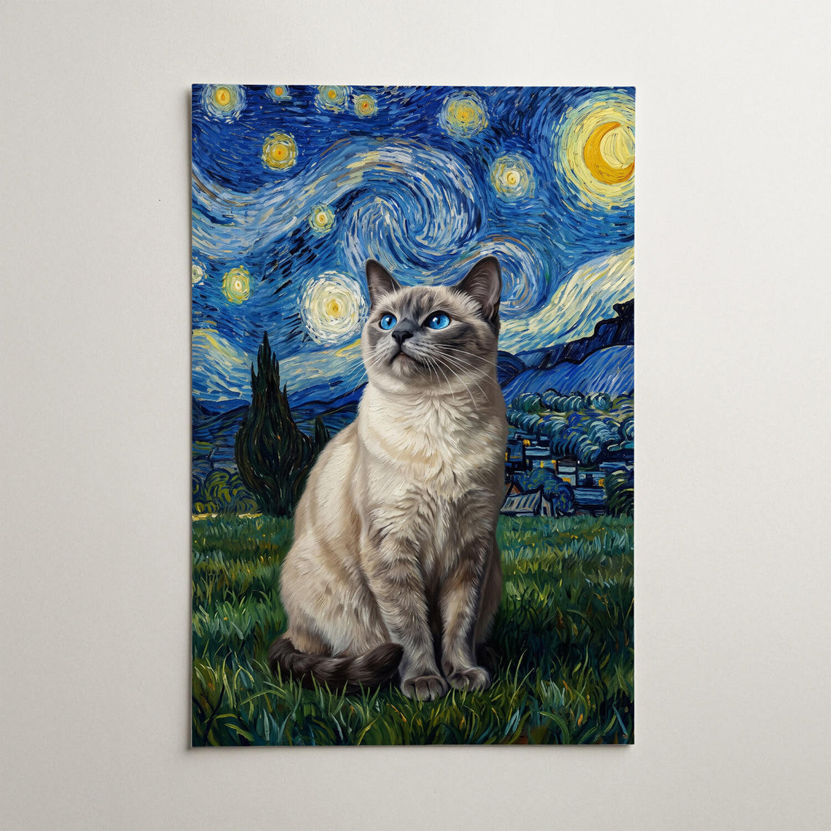 Cat Portrait in Van Gogh Style from your photo - poster