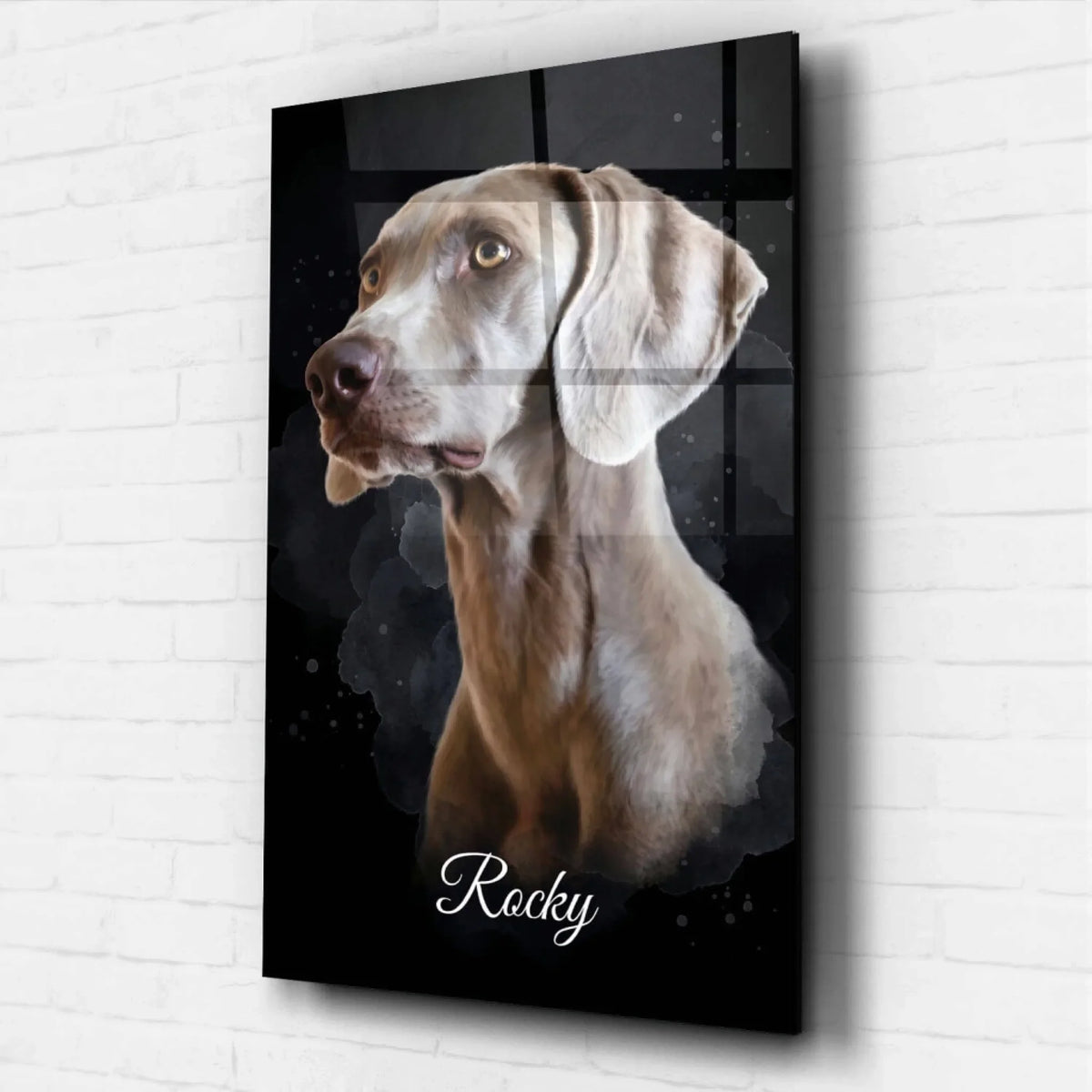 Dog Portrait in Watercolour Style - Black from your photo - acrylic glass