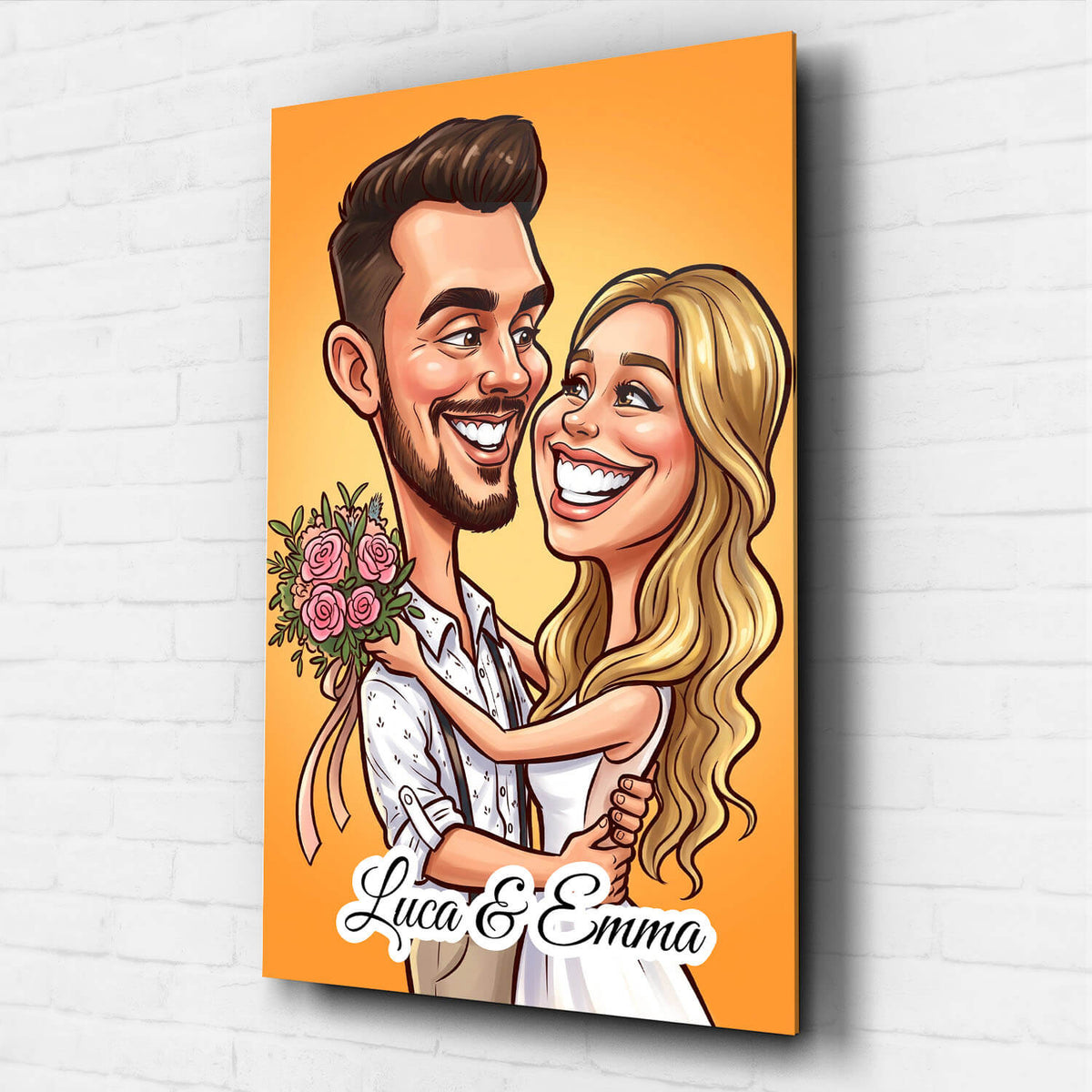Couple & Family Portrait in Caricature Style from your photo - acrylic glass