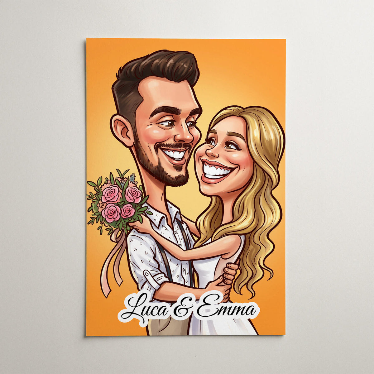 Couple & Family Portrait in Caricature Style from your photo - poster