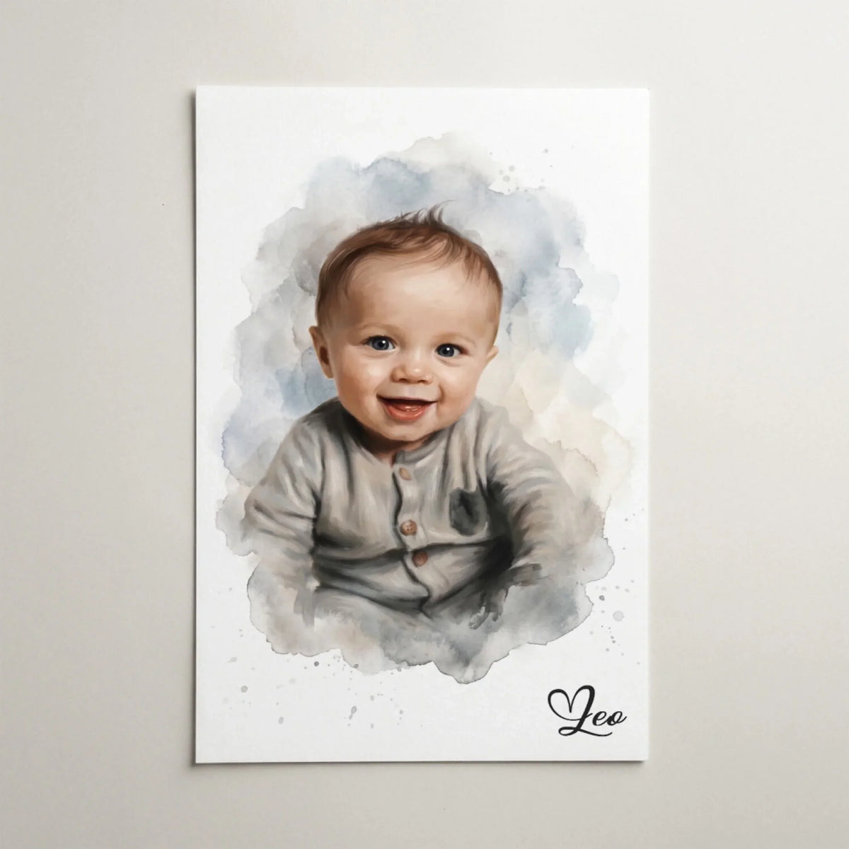 Baby Portrait in Watercolour Style from your photo - poster