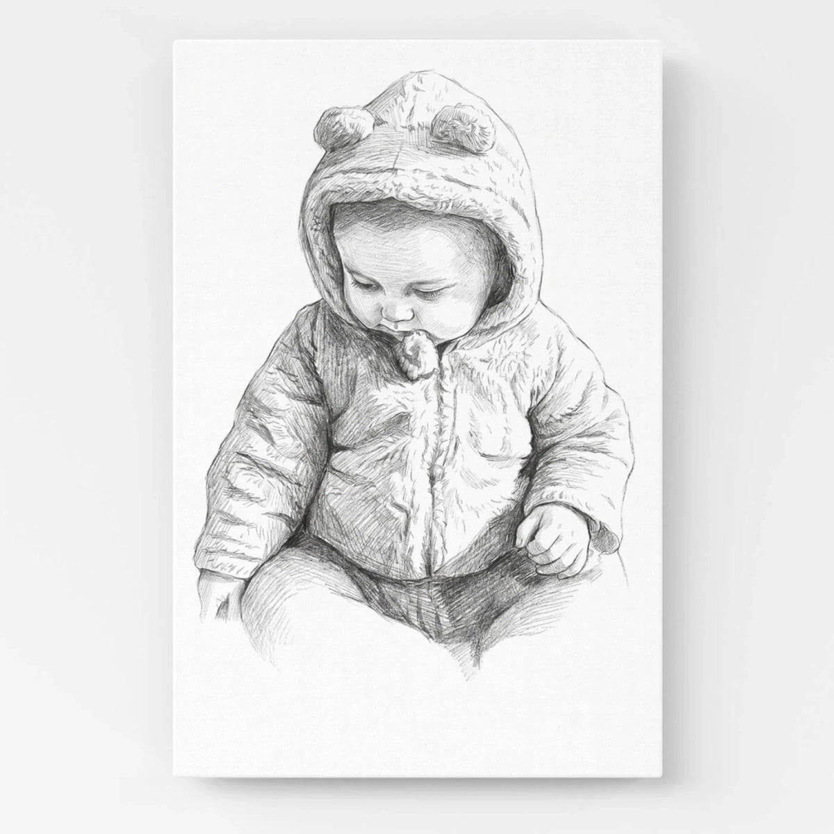 Baby Portrait in Pencil Style from your photo - canvas