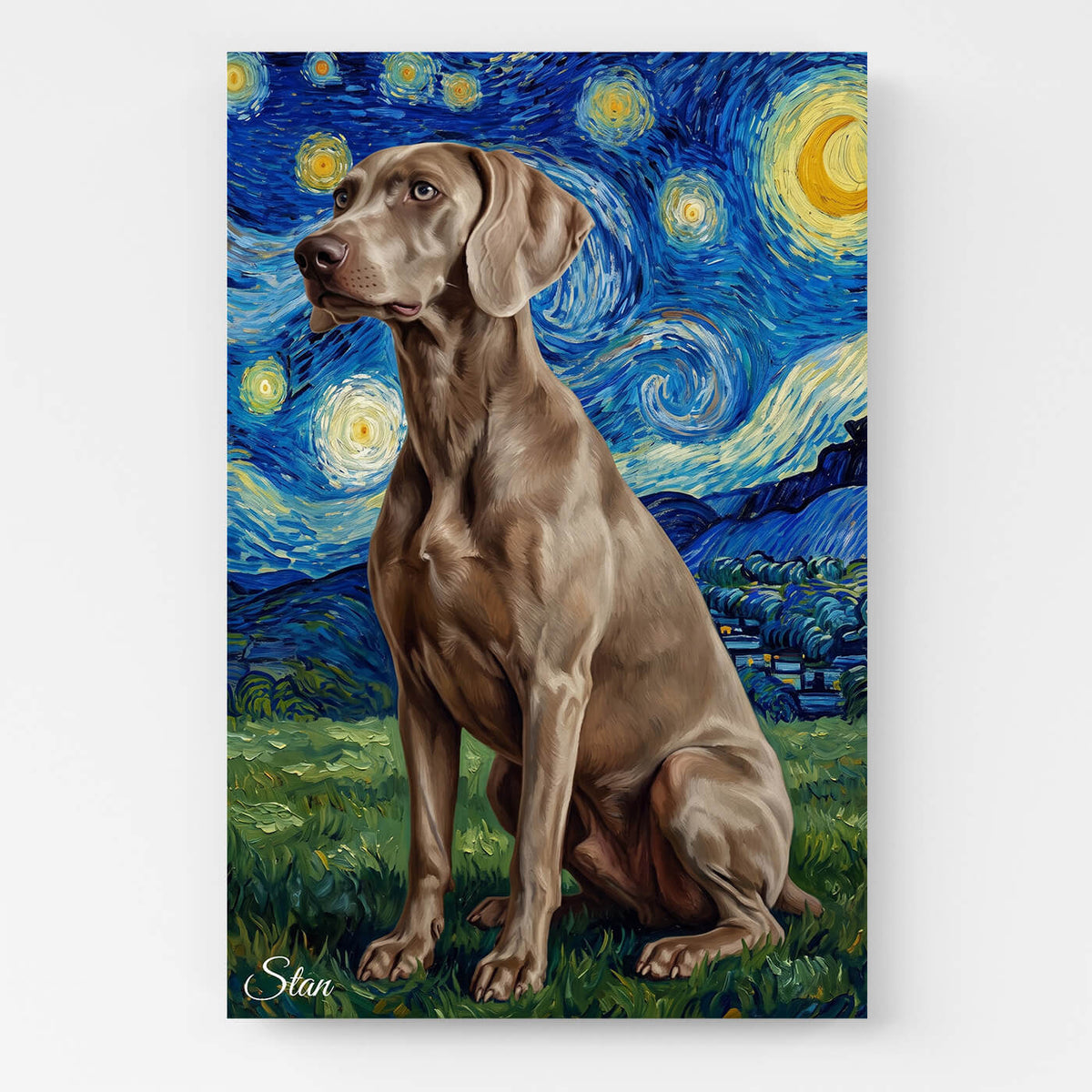 Dog Portrait in Van Gogh Style from your photo - canvas