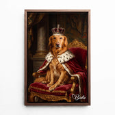 Horse portrait in Renaissance style from your photo - canvas with walnut frame