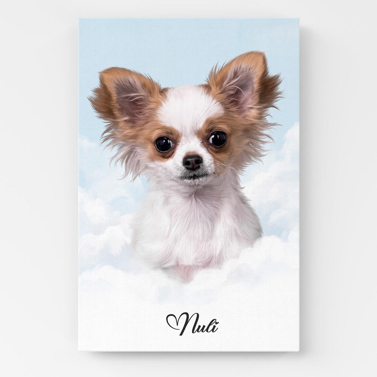 Personalised Dog Portrait on Clouds from your photo - canvas