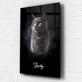 Dog portrait in dark watercolour style from your photo - acrylic glass