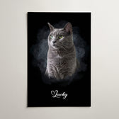 Dog portrait in dark watercolour style from your photo - poster