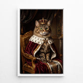 Horse portrait in Renaissance style from your photo - canvas with white frame