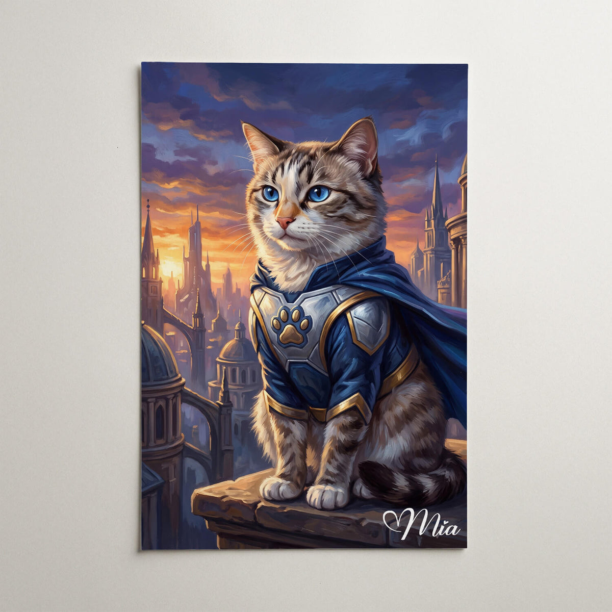 Personalised Superhero Cat Portrait from your photo - poster