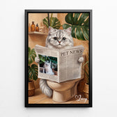 Horse portrait on the toilet from your photo - canvas with black frame