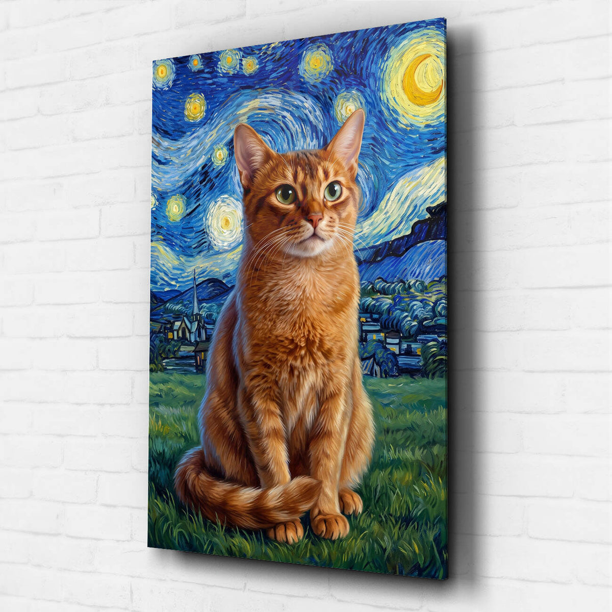 Cat Portrait in Van Gogh Style from your photo - acrylic glass