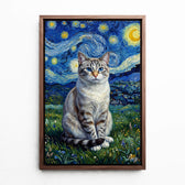 Dog portrait in Van Gogh style from your photo - canvas with walnut frame