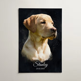 Dog portrait in dark watercolour style from your photo - poster