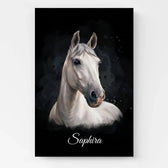 Horse portrait in dark watercolour style from your photo - canvas