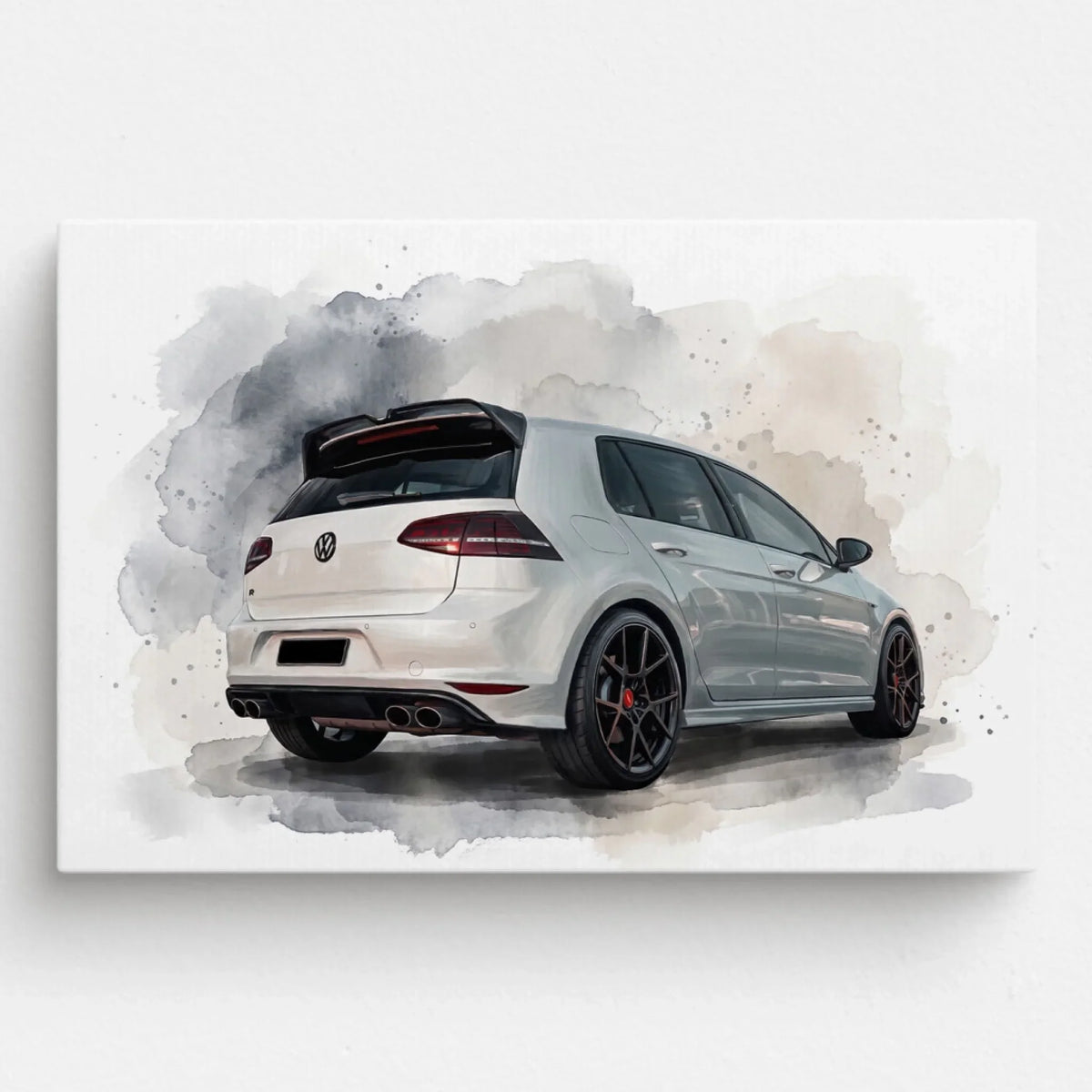 Car Portrait in Watercolour Style (Landscape) from your photo - canvas