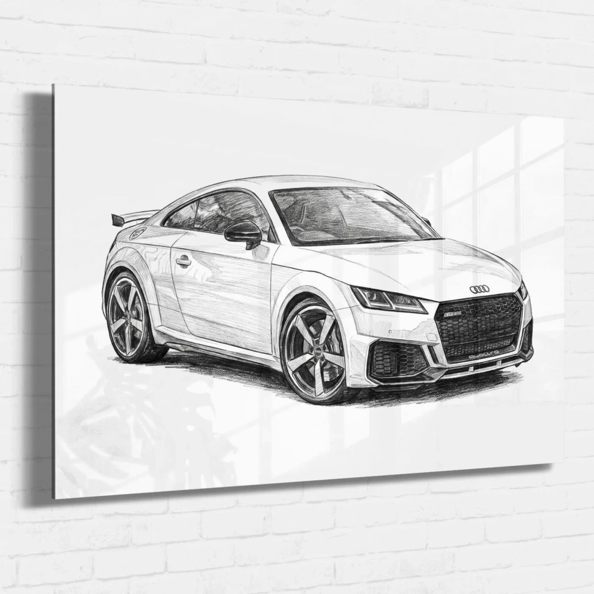 Car Portrait in Pencil Style (Landscape) from your photo - acrylic glass