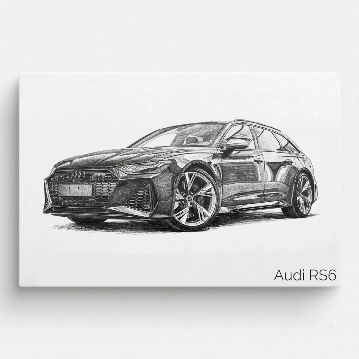 Car Portrait in Pencil Style (Landscape) from your photo - canvas