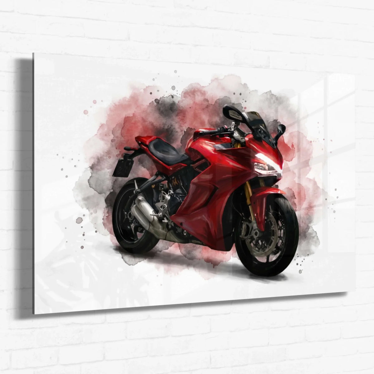 Motorbike Portrait in Watercolour Style (Landscape) from your photo - acrylic glass
