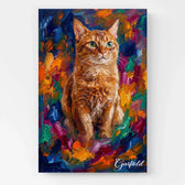 Cat portrait in pop art style from your photo - canvas