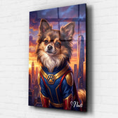 Dog portrait as a superhero from your photo - acrylic glass