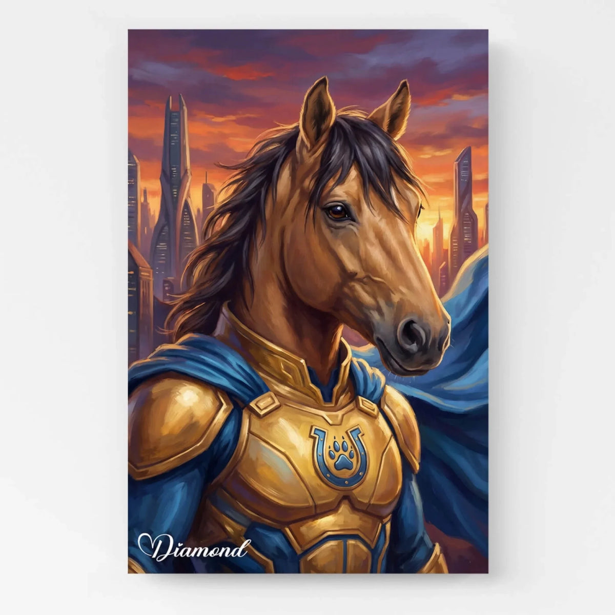 Personalised Superhero Horse Portrait from your photo - canvas