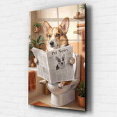Dog portrait on the toilet from your photo - acrylic glass