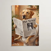 Dog portrait on the toilet from your photo - poster