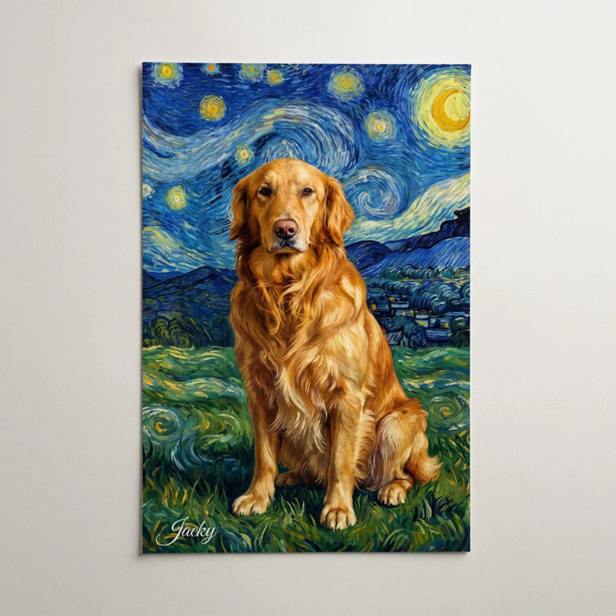 Dog Portrait in Van Gogh Style from your photo - poster