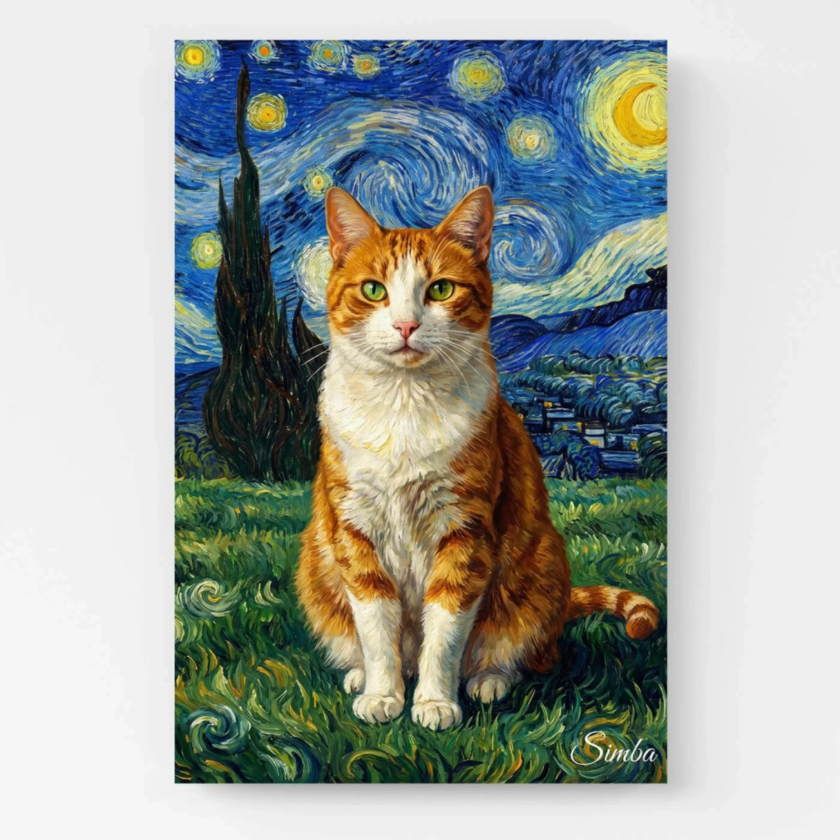 Cat Portrait in Van Gogh Style from your photo - canvas