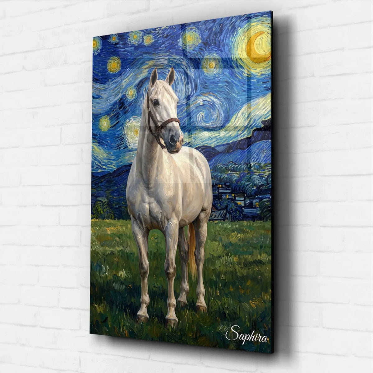 Horse Portrait in Van Gogh Style from your photo - acrylic glass