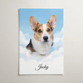 Dog portrait on clouds from your photo - poster