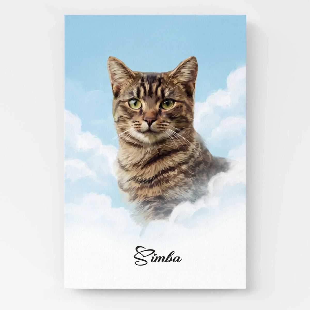 Personalised Cat Portrait on Clouds from your photo - poster