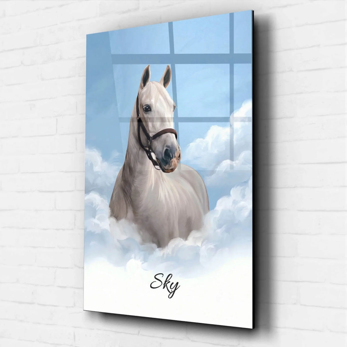 Personalised Horse Portrait on Clouds from your photo - acrylic glass