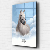 Horse portrait on clouds from your photo - acrylic glass