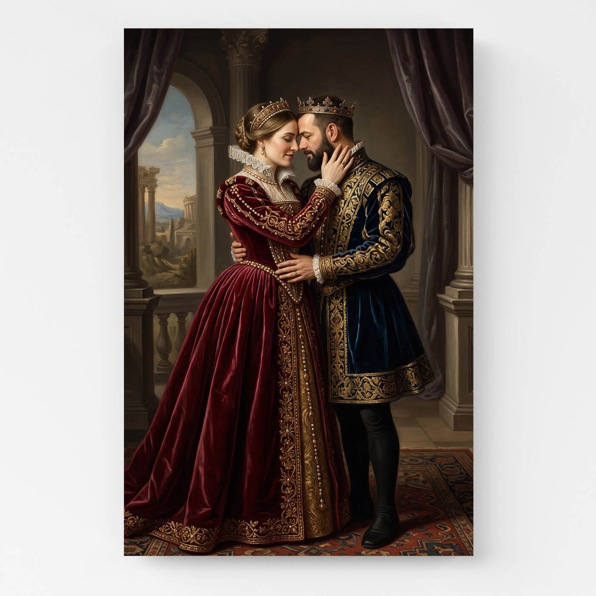 Couple & Family Portrait in Renaissance Style from your photo - canvas