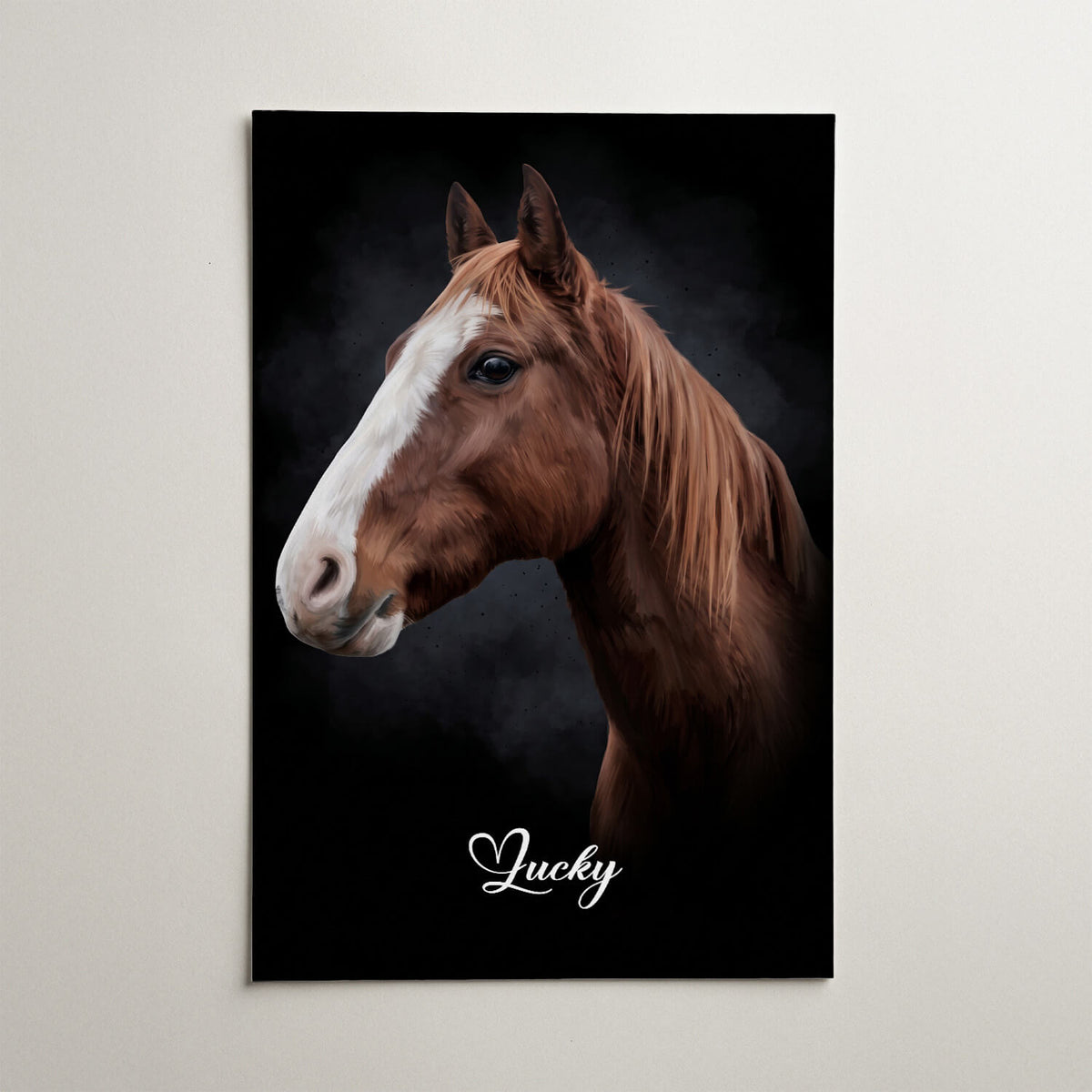 Horse Portrait in Watercolour Style - Black from your photo - poster