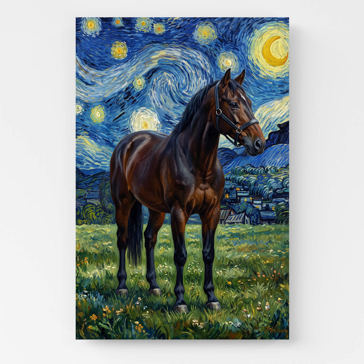 Horse Portrait in Van Gogh Style from your photo - canvas