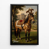 Cat portrait in Renaissance style from your photo - canvas with black frame
